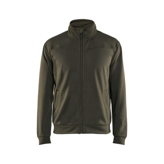 Sweatjacke mit Rei&szlig;verschluss 3362 2526 - Sweatjacke mit Rei&szlig;verschluss Dunkel Olivegr&uuml;n/Schwarz 3362 2526 4599 M