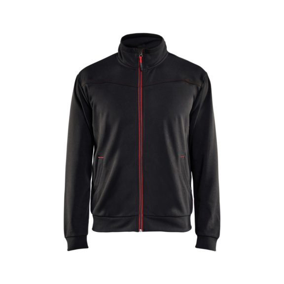 Sweatjacke mit Rei&szlig;verschluss 3362 2526 - Sweatjacke mit Rei&szlig;verschluss Schwarz/Rot 3362 2526 9956 S