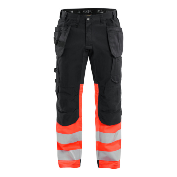 Bundhose mit Stretch HiVis 1558 1811 - High Vis Arbeitshose mit Stretch Schwarz/High Vis Rot 1558 1811 9955 C64