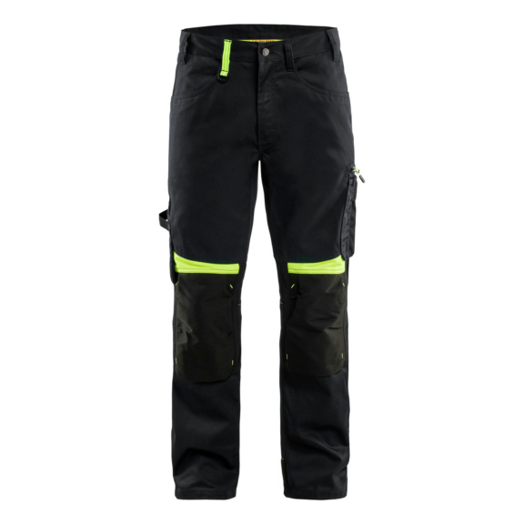 Bundhose Handwerker ohne Nageltaschen 1556 1860 - Handwerker Arbeitshose ohne Nageltaschen Schwarz/Gelb 1556 1860 9933 C44