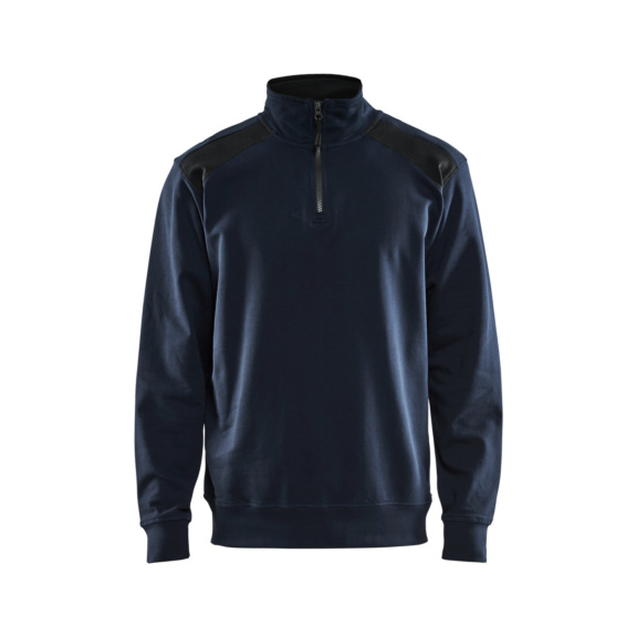 Sweater mit Half-Zip 2-Farbig 3353 1158 - Sweater mit Half-Zip 2-farbig Dunkel Marineblau/Schwarz 3353 1158 8699 S
