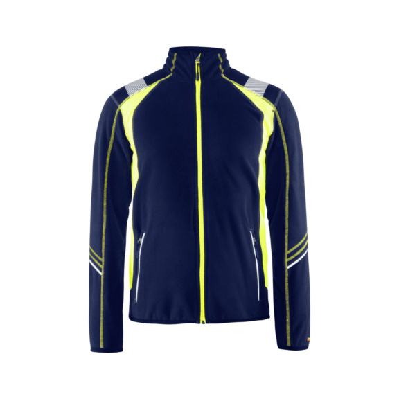 Microfleece Jacke 4993 1010 - Microfleece Jacke Marineblau/Gelb 4993 1010 8933 4XL