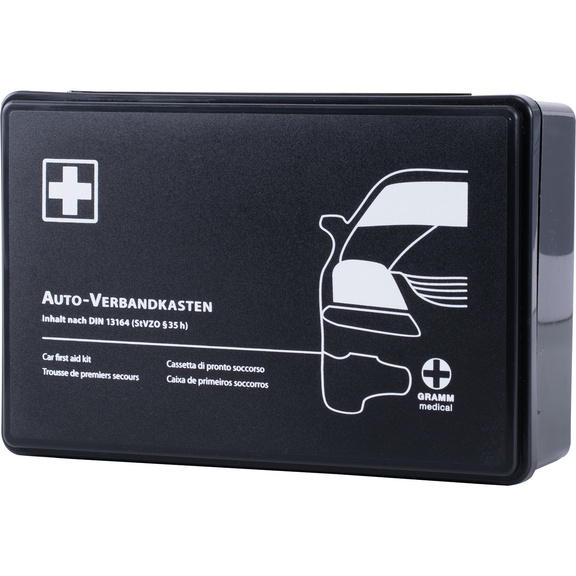 Kit Premiers Secours Voiture DIN13164 - Sac Rouge Compact - Urgence Routière - Coupures, Entorses - Triangle, Gilet
