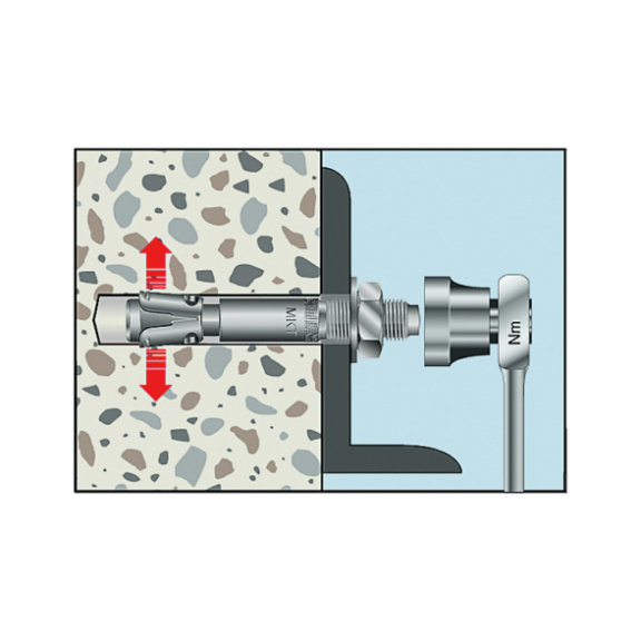Stud anchor B, galvanised - Stud anchor B, zinc-plated, clamping thickness 60 mm, ETA approval, M 16 x 180