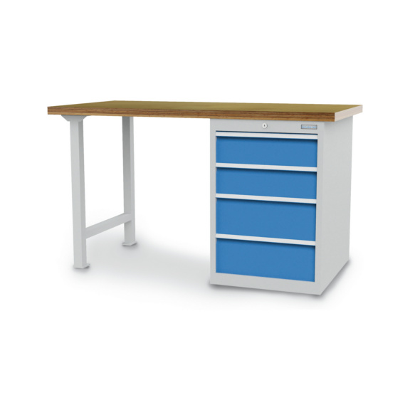 Reihenwerkb&auml;nke - Reihenwerkbank 2000x750x859 mm (BxTxH) mit Schubladenblock 4 Schubladen