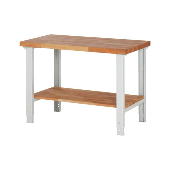 Werkbank Basic mit Ablageboden - Werkbank Basic mit Ablageboden 1250x700x790-1140mm