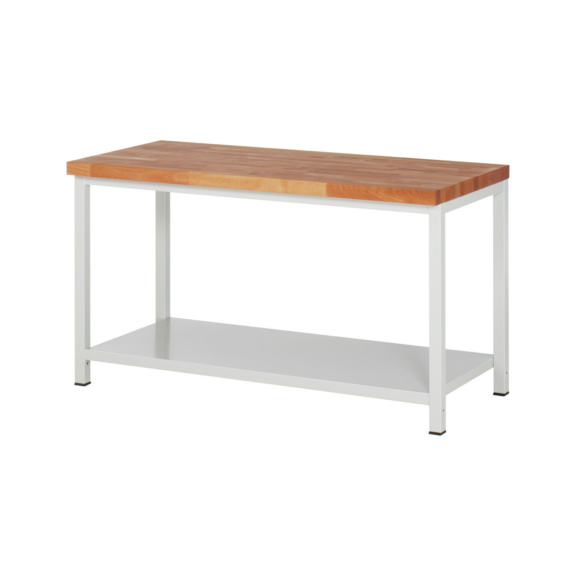 Werkbank Basic mit Stahlblech-Ablageboden - Werkbank Basic mit Stahlblech-Ablageboden 1500x700x840-1040 mm