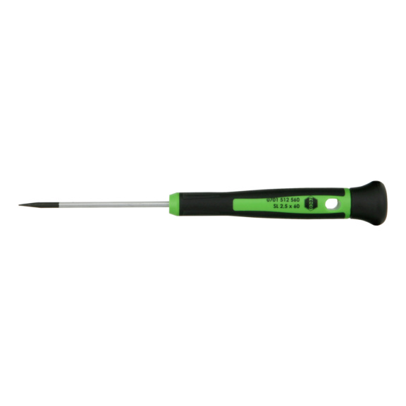 Precision slotted screwdriver - RECA precision screwdriver, slotted SL, 2-component handle, SL 2.5 x 60 mm