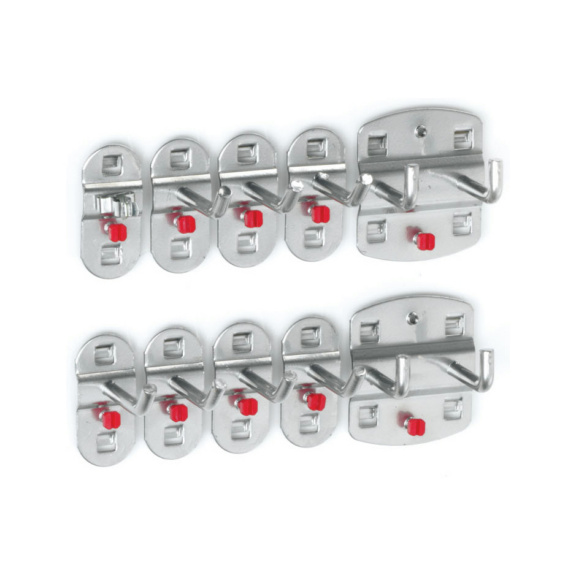 Hakensortimente für Lochplatten - RasterPlan Werkzeughalter-Sortiment 10-teilig alu