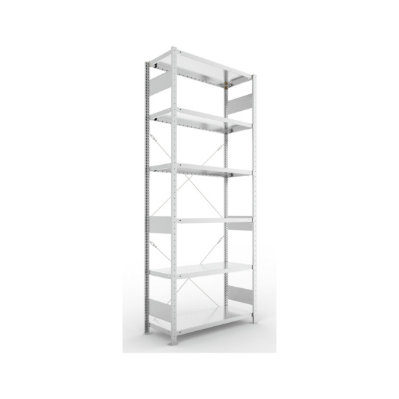 Steckregale S3 verzinkt, einzeilig - S3 CLIP 230 Steck-Grundregal 2500x1000x400 mm vzk. mit 6 B&ouml;den