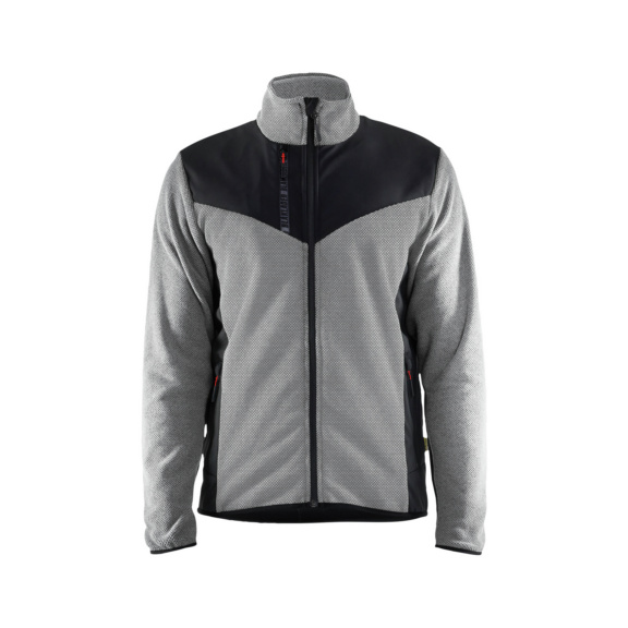 Strickjacke Softshell 5942 2536 - Strickjacke mit Softshell Grau Melange/Schwarz 5942 2536 9099 4XL