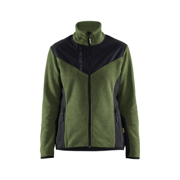 Damen Strickjacke Softshell 5943 2536 - Damen Strickjacke mit Softshell Herbstgr&uuml;n/Schwarz 5943 2536 4199 L