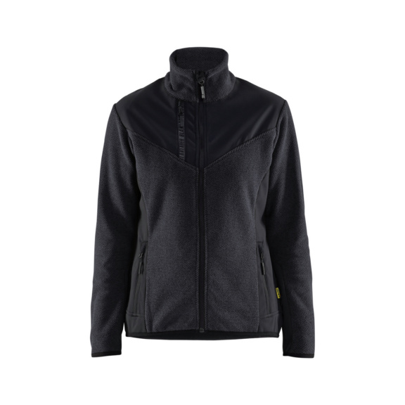 Damen Strickjacke Softshell 5943 2536 - Damen Strickjacke mit Softshell Dunkelgrau/Schwarz 5943 2536 9799 XL