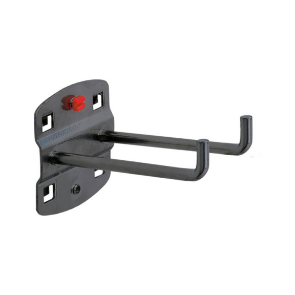 Werkzeughalter doppelt mit senkrechtem Hakenende - RasterPlan Doppelter Werkzeughalter L75 senkr Hakenende anthrazitgrau