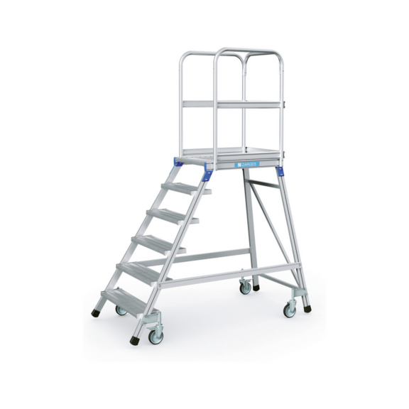 Podesttreppen fahrbar, einseitig begehbar - Podesttreppe fahrbar, einseitig begehbar 6 Stufen