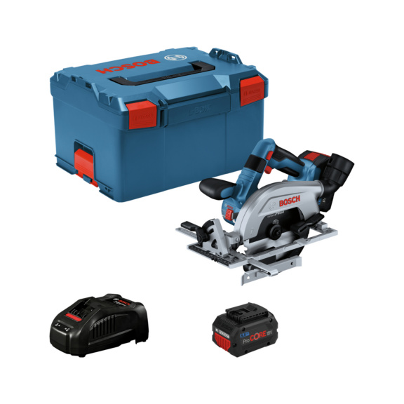 Akku-Handkreissäge 18V BOSCH GKS 18V-57-2 L - GKS 18V-57-2 L Kreissäge, mit 2x5,5Ah-Akku,L-Boxx,Orgnr.06016C1102