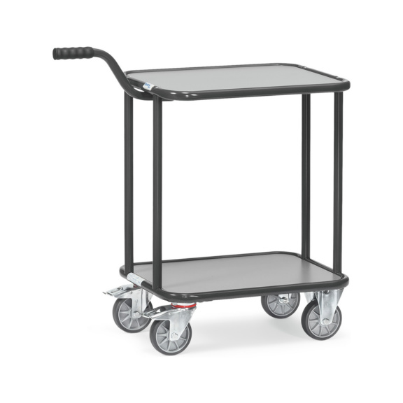 Griffroller "Grey Edition" - Griffroller Grey mit 2 Holzplattformen; Ladefl&auml;che 600 x 450 mm; TPE-Bereifung