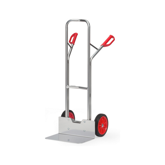 Alu-Stapelkarren mit breiter Schaufel - Alu-Stapelkarre mit Vollgummibereifung und breiter Schaufel; H&ouml;he 1300mm