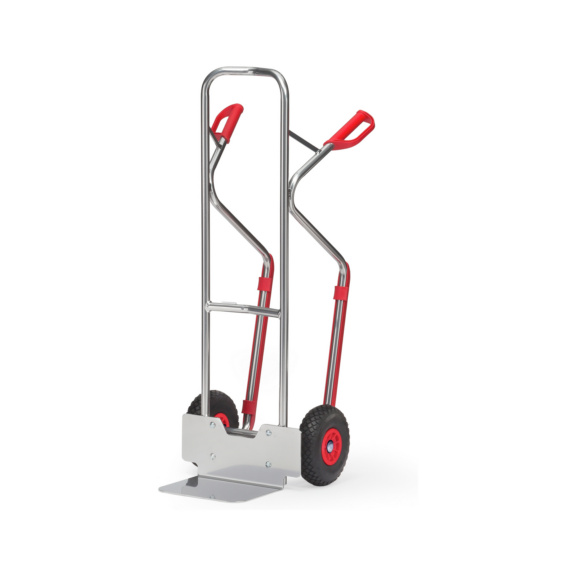 Alu-Stapelkarren mit Standardschaufel - Alu-Stapelkarre mit PU-Bereifung, Standardschaufel und Gleitkufen; H 1300mm