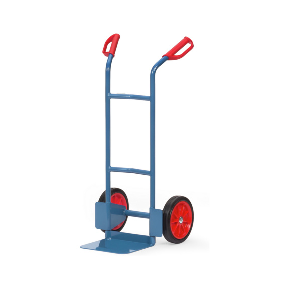Stahl-Stapelkarren mit Standardschaufel - Stapelkarre Stahlrohr mit Vollgummibereifung und Standardschaufel; H&ouml;he 1150mm