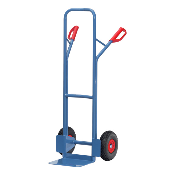Stahl-Stapelkarren mit Standardschaufel - Stapelkarre Stahlrohr mit PU-Bereifung und Standardschaufel; H&ouml;he 1300mm