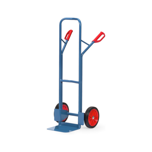 Stahl-Stapelkarren mit Standardschaufel - Stapelkarre Stahlrohr mit Vollgummibereifung und Standardschaufel; H&ouml;he 1300mm