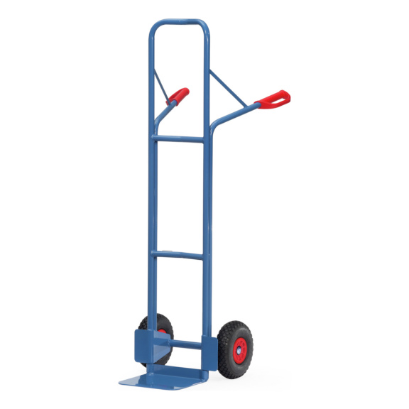 Stahl-Stapelkarren mit Standardschaufel - Stapelkarre Stahlrohr mit PU-Bereifung und Standardschaufel; H&ouml;he 1600mm