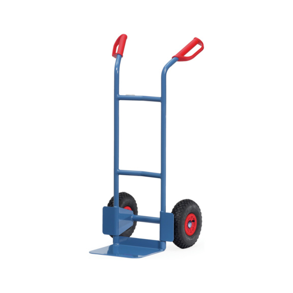Stahl-Stapelkarren mit Standardschaufel - Stapelkarre Stahlrohr mit Luftbereifung und Standardschaufel; H&ouml;he 1150mm