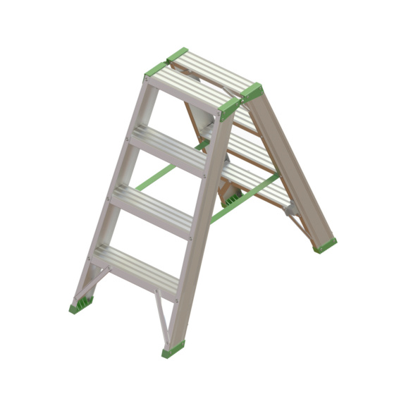 Stufen-Stehleitern beidseitig begehbar - RECA Alu-Stufenstehleiter 2x4 Stufen