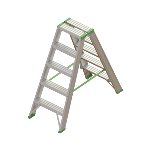 Stufen-Stehleitern beidseitig begehbar - RECA Alu-Stufenstehleiter 2x5 Stufen