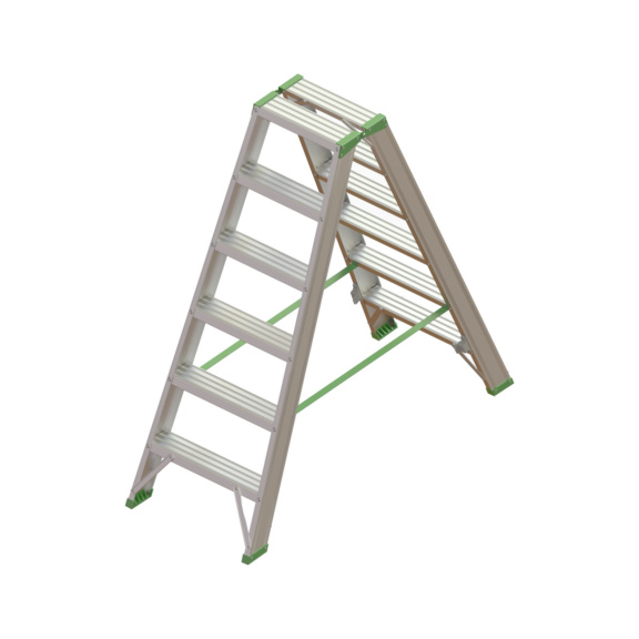 Stufen-Stehleitern beidseitig begehbar - RECA Alu-Stufenstehleiter 2x6 Stufen