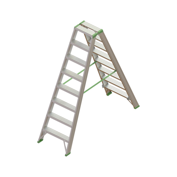 Stufen-Stehleitern beidseitig begehbar - RECA Alu-Stufenstehleiter 2x8 Stufen