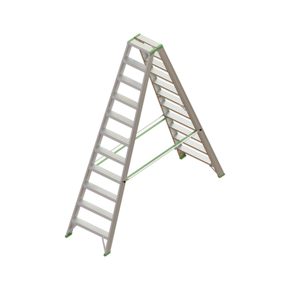 Stufen-Stehleitern beidseitig begehbar - RECA Alu-Stufenstehleiter 2x11 Stufen