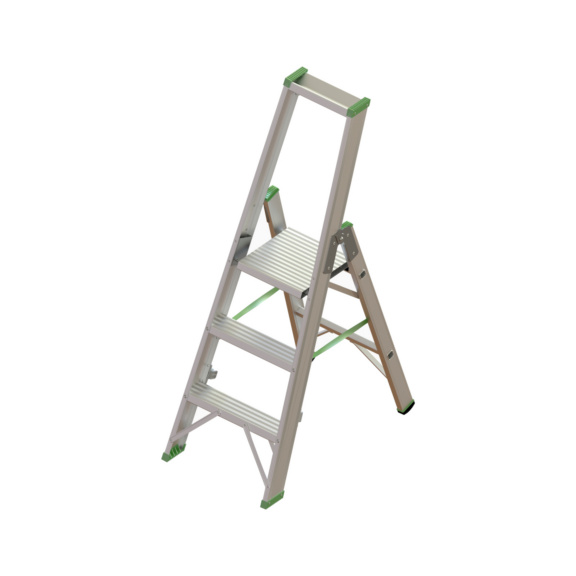 Stufen-Stehleitern einseitig begehbar - RECA Alu-Stufenstehleiter mit Plattform 1x3 Stufen