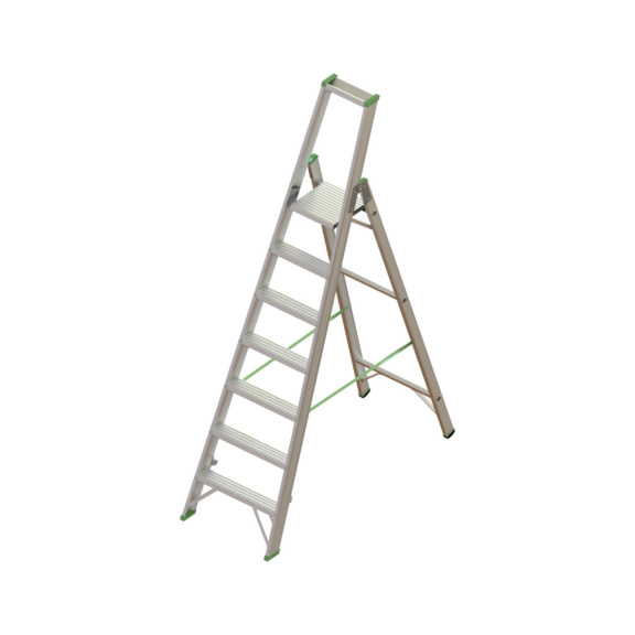 Stufen-Stehleitern einseitig begehbar - RECA Alu-Stufenstehleiter mit Plattform 1x7 Stufen