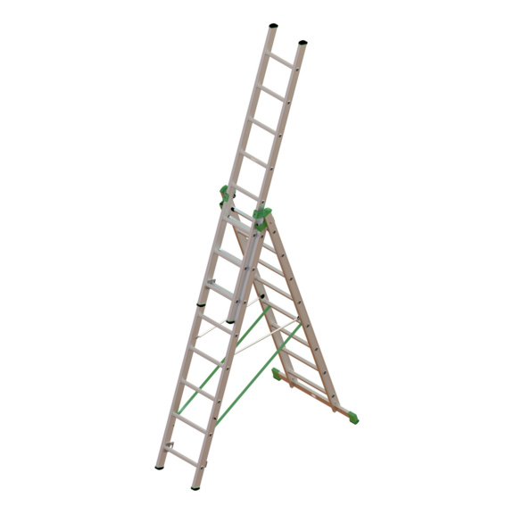 Allzweckleitern - RECA Alu-Allzweckleiter 3-teilig mit Traverse 3x8 Sprossen