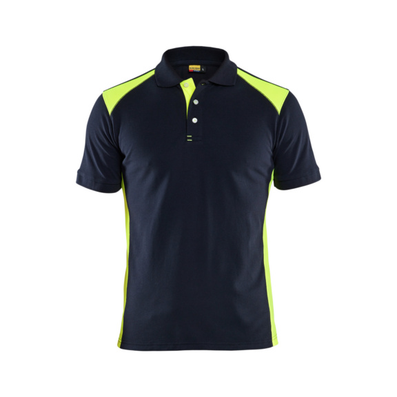 Polo Shirt 3324 1050 - Polo Shirt Dkl. Marineblau/High Vis Gelb 3324 1050 8633 L