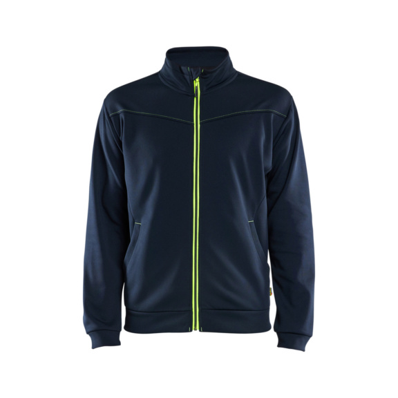 Sweatjacke mit Rei&szlig;verschluss 3362 2526 - Sweatjacke mit Rei&szlig;verschluss Dkl. Marineblau/High Vis Gelb 3362 2526 8633 M