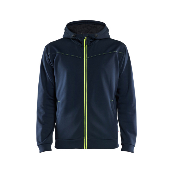 Hoodie mit Rei&szlig;verschluss 3363 2526 - Hoodie m Rei&szlig;. Dkl. Marineblau/High Vis Gelb 3363 2526 8633 XS