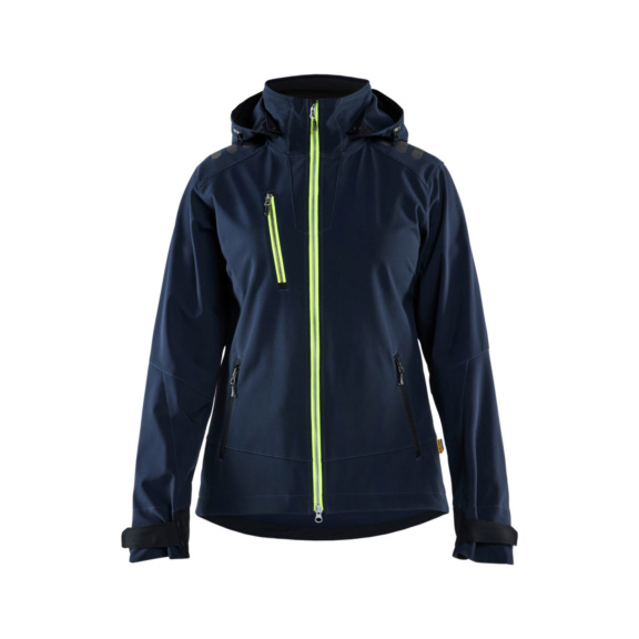 Damen Softshell Jacke 4719 2513 - Damen Softshell Jacke Dkl. Marineblau/High Vis Gelb 4719 2513 8633 XL