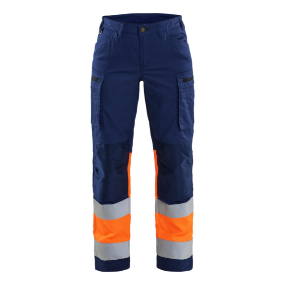 Damen Bundhose mit Stretch HiVis 7161 1811 - Damen Bundhose HiVis Marineblau/Orange 7161 1811 8953 C48