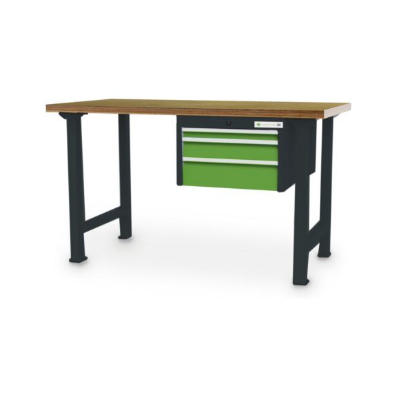 Reihenwerkb&auml;nke - RECA Reihenwerkbank 1500x750x859 mm (BxTxH) mit H&auml;ngeschubladenblock 3 Schublade