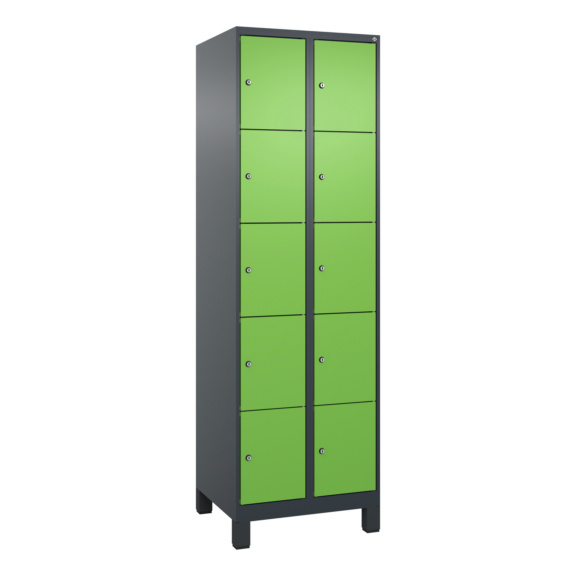 Schlie&szlig;fachschr&auml;nke mit F&uuml;&szlig;en - RECA Schlie&szlig;fachschrank 2 Abteile 1950x600x500 7016/6018