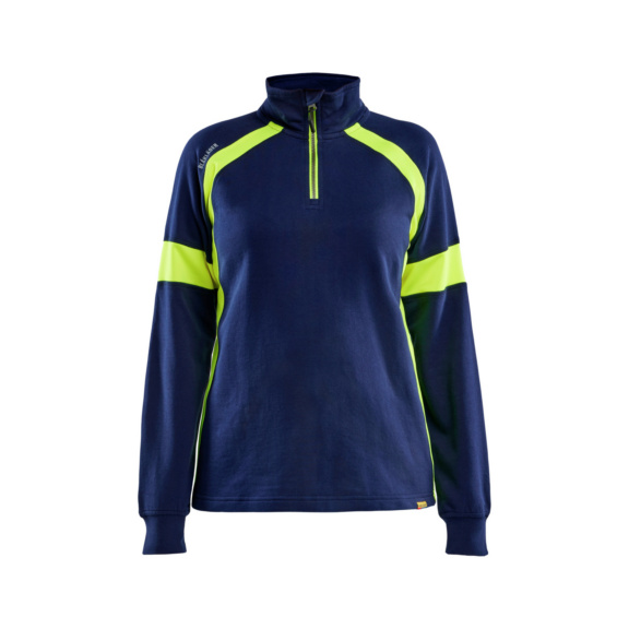 Damen Sweatshirt mit HiVis 3566 1158 - Damen Sweatshirt mit High Vis Marineblau/ High Vis Gelb 3566 1158 8933 XL