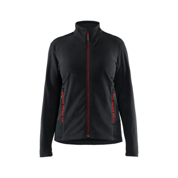 Damen Microfleece-Jacke 4766 1010 - Damen Microfleece-Jacke Schwarz/Rot 4766 1010 9956 L