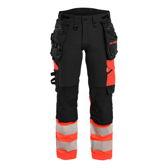 Damenhose High Vis 4-Wege-Stretch 7025 1648 - Damenhose High Vis 4-Wege-Stretch Schwarz/High Vis Rot 7025 1648 9955 D19