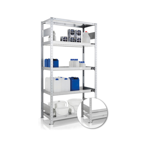 Umweltregale - Umwelt-Grundregal mit Wannenböden 2000x1000x500 mm (HxBxT) 