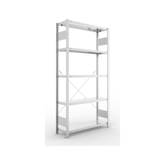 Steckregale S3 verzinkt, einzeilig - S3 CLIP 230 Steck-Grundregal 2000x1000x300 mm vzk. mit 5 Böden