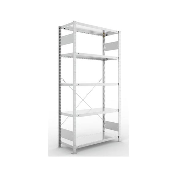 Steckregale S3 verzinkt, einzeilig - S3 CLIP 230 Steck-Grundregal 2000x1000x400 mm vzk. mit 5 B&ouml;den