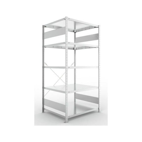 Steckregale S3 verzinkt, einzeilig - S3 CLIP 230 Steck-Grundregal 2000x1000x800 mm vzk. mit 5 B&ouml;den